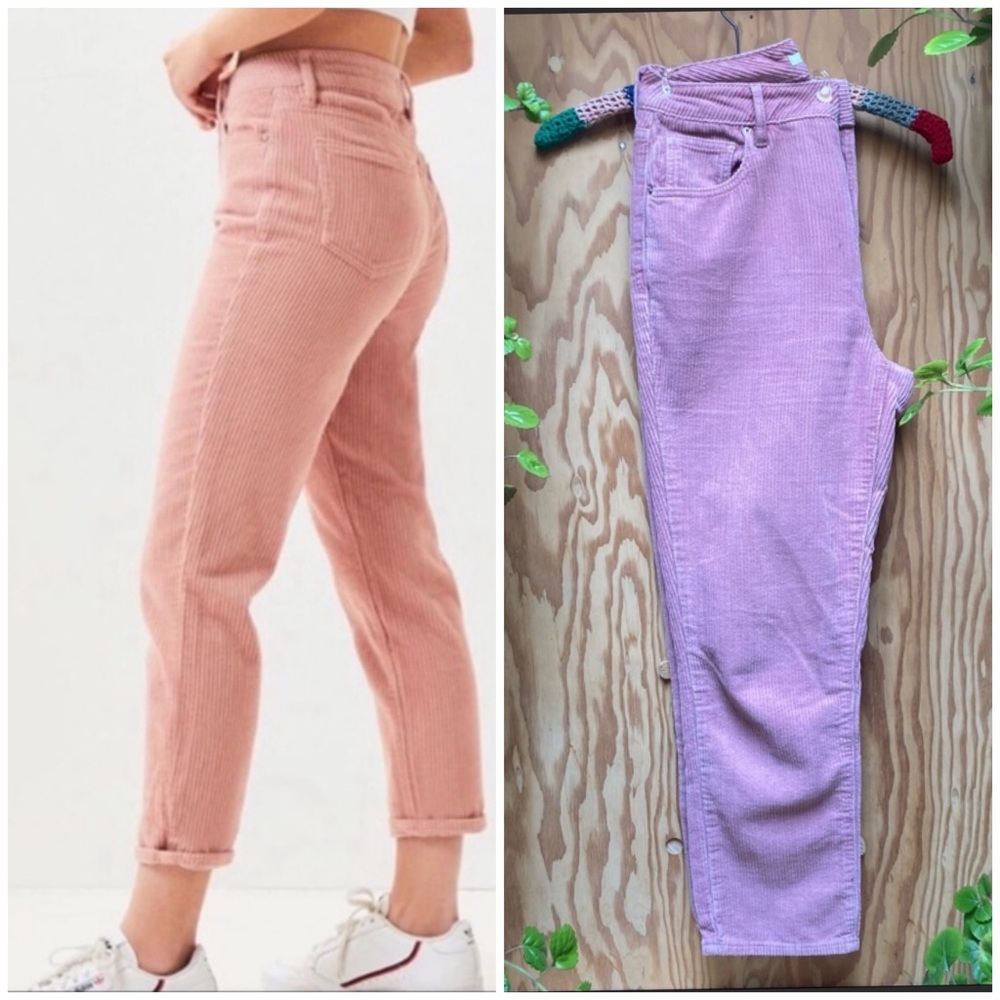 High-Waisted Corduroy Mom Jean in Pink by Pacsun Size 27